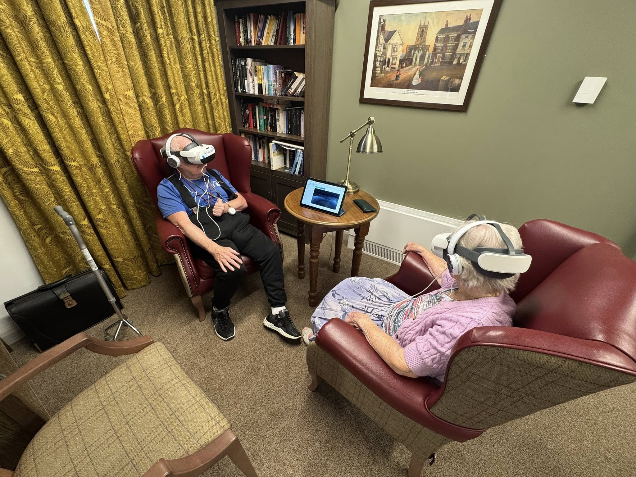 Pictured: Belong Newcastle-under-Lyme customers travel the world from the comfort of their home. 