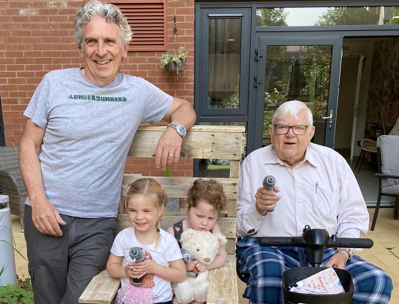 Pictured: Belong Chester and the Nursery in Belong with visiting storyteller, Richard O'Neill (left)