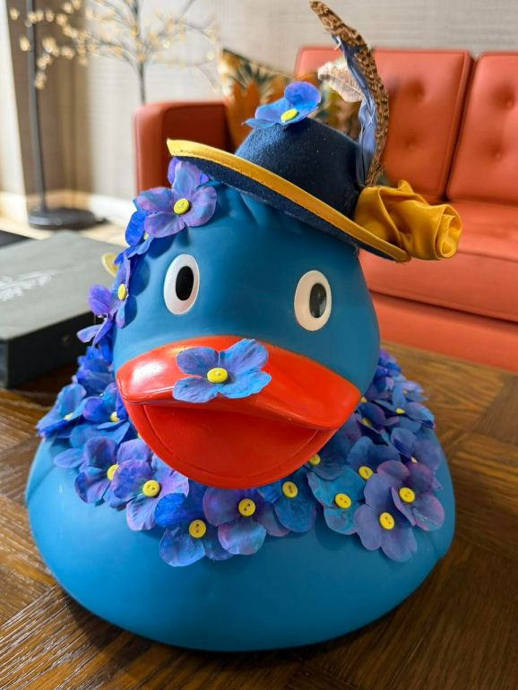 Pictured: Ali represented Belong Chester & Ready Generations Nursery in Belong, in Chester Duck Race 2026