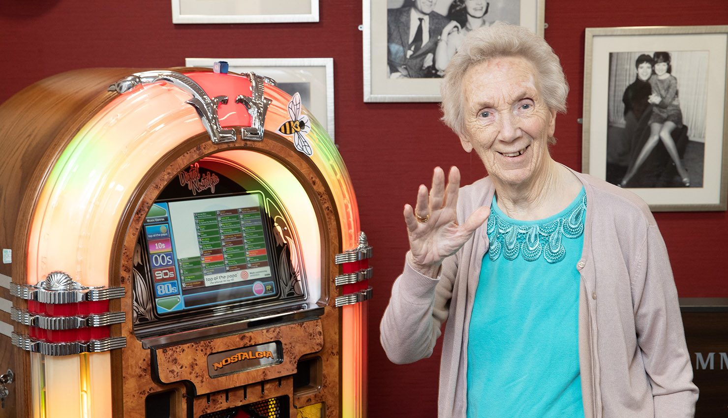 Lady by the jukebox in The Venue