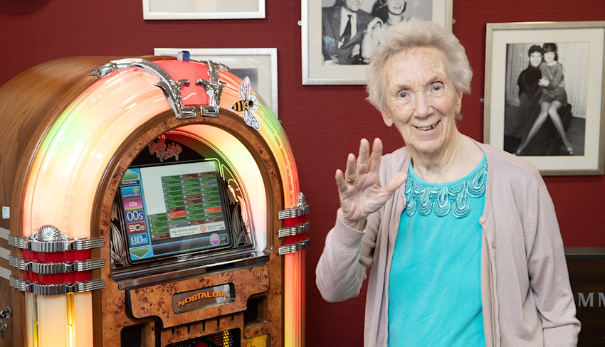Lady by the jukebox in The Venue