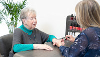 Belong Chester Resident having nails painted
