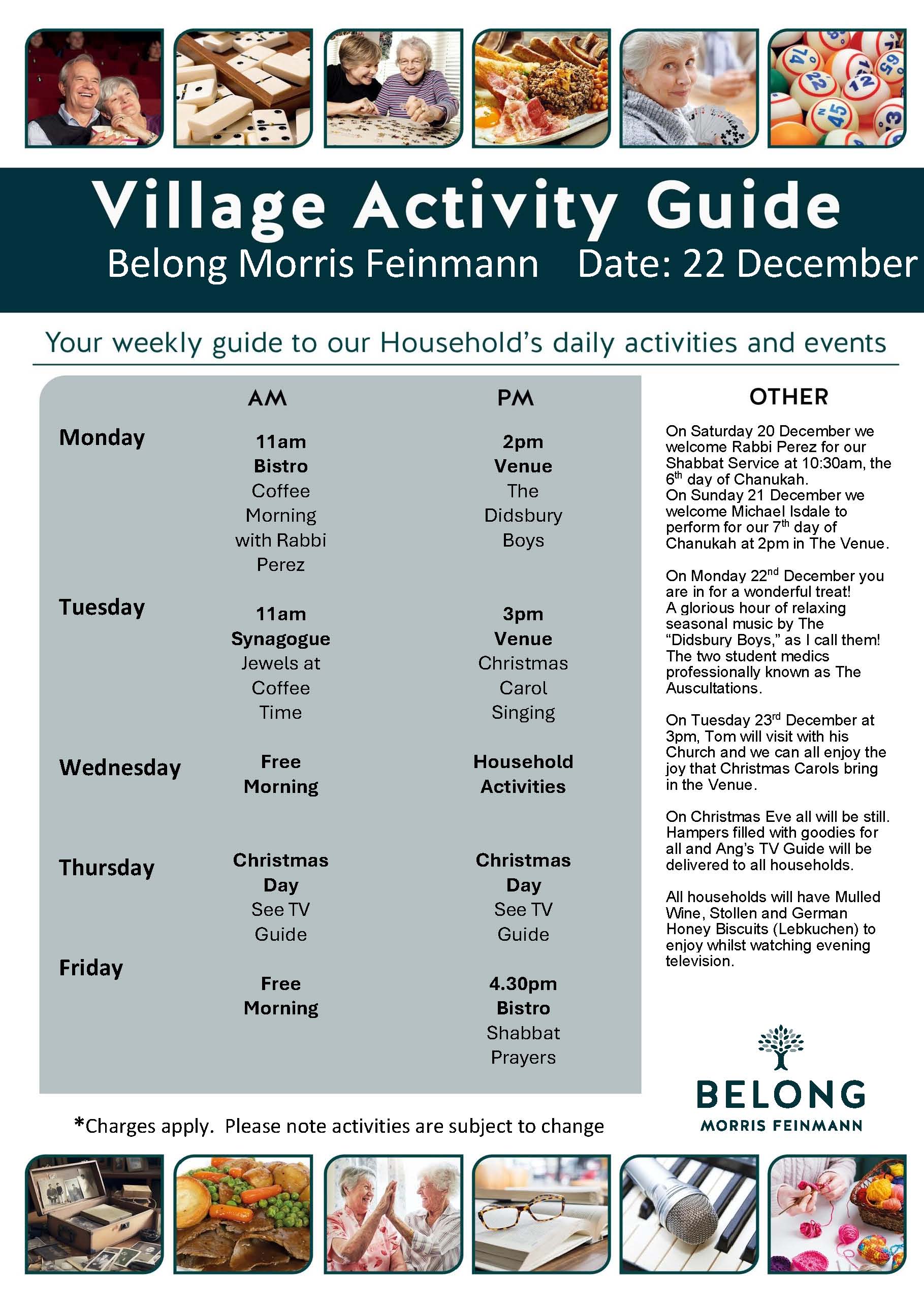 Asset - Belong Morris Feinmann - Weekly Activities 22nd December jpg
