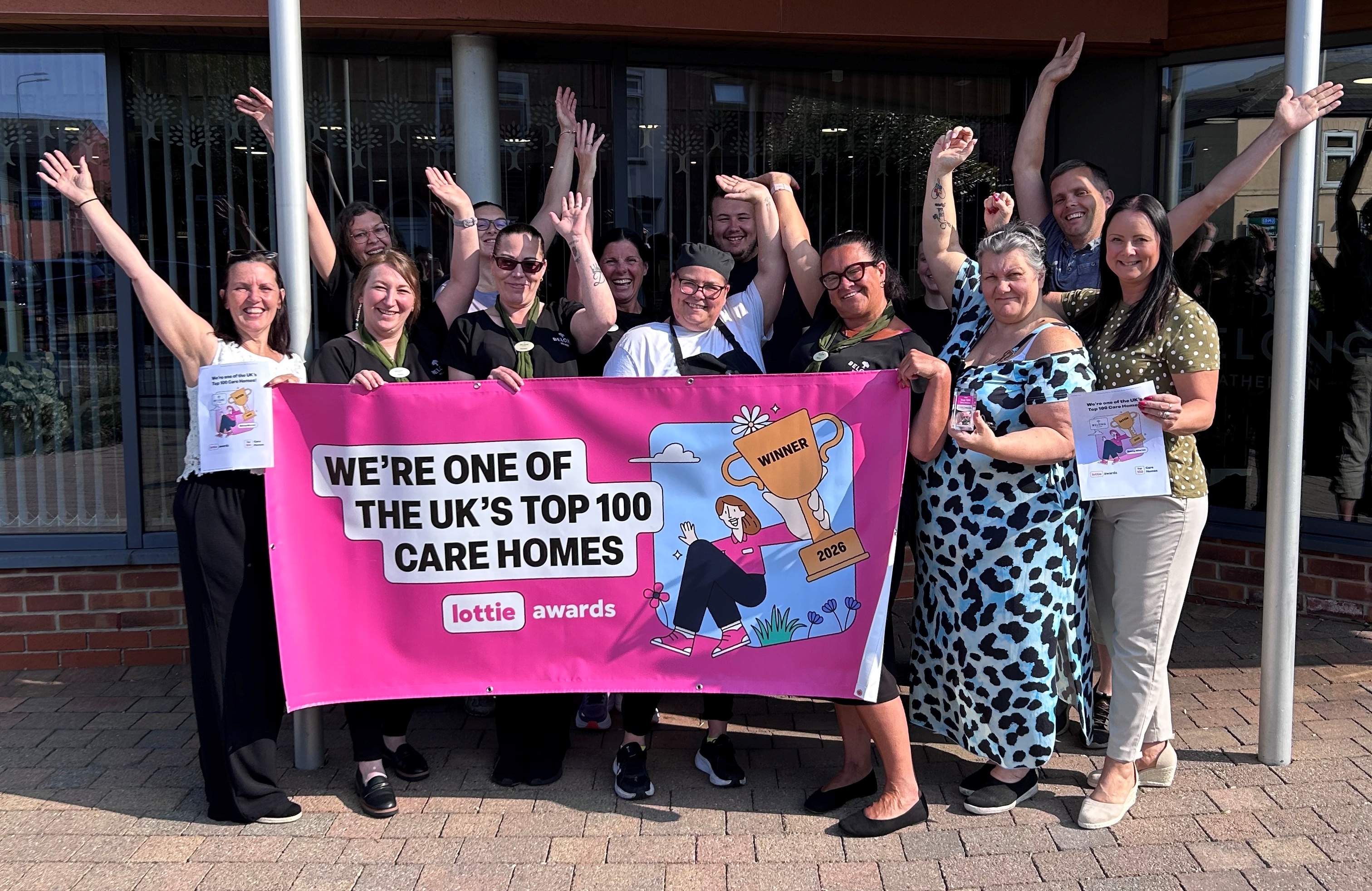 The Belong Atherton team celebrates recognition for the village in the Lottie Awards