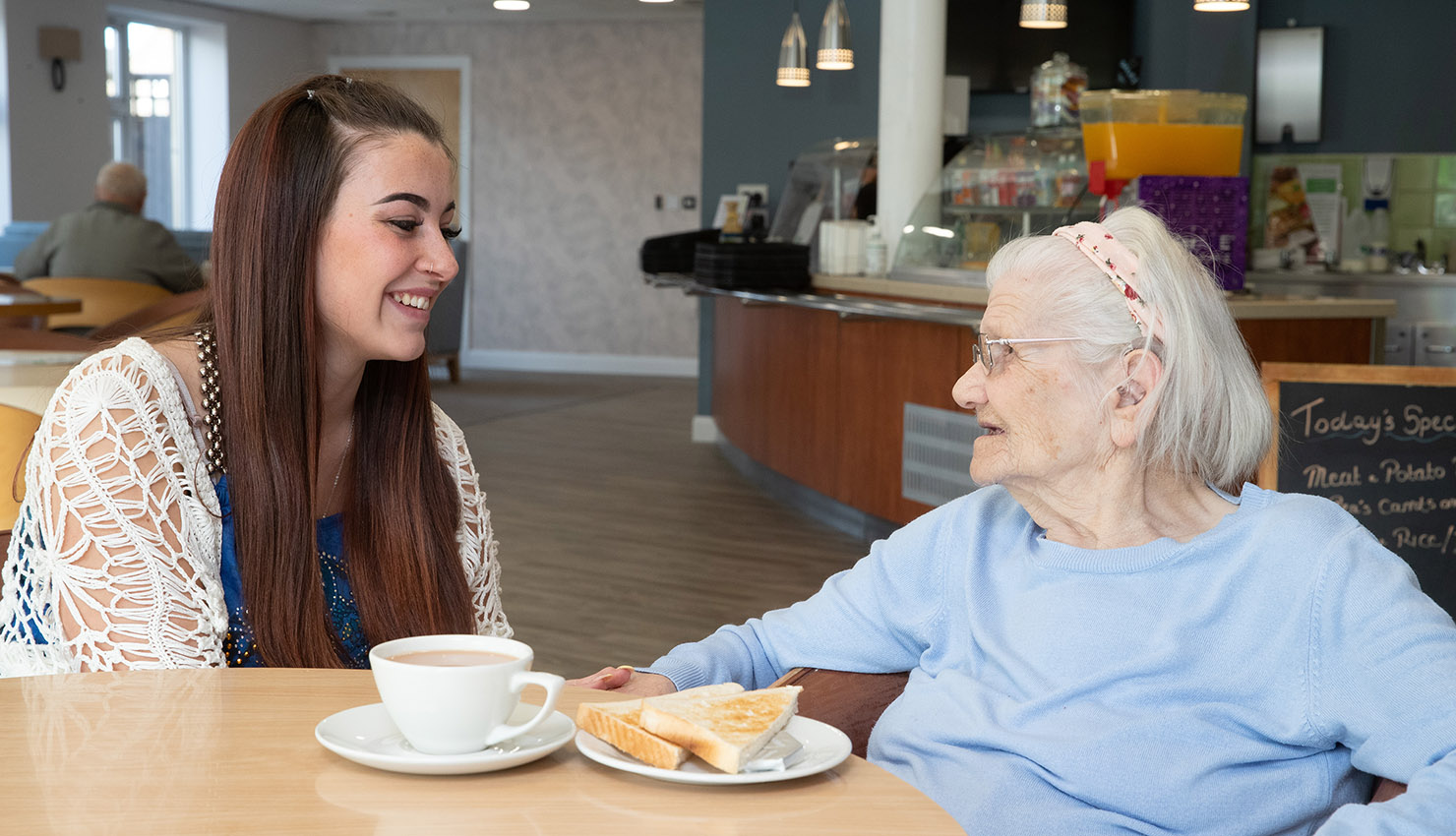 Belong Atherton Bistro carer and tenant