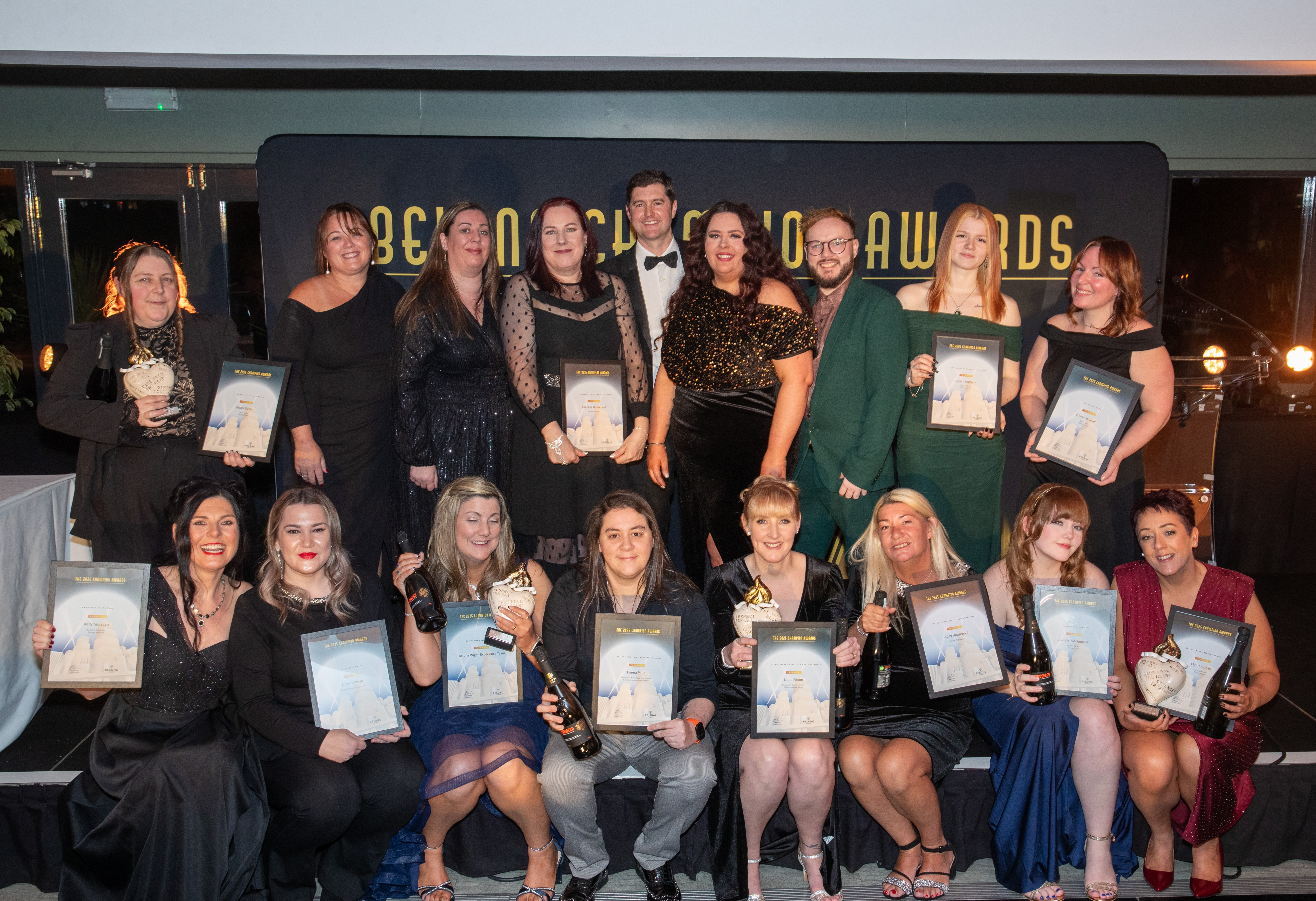 Pictured: Belong colleagues celebrate their success at the dementia specialist's annual Champion Awards.