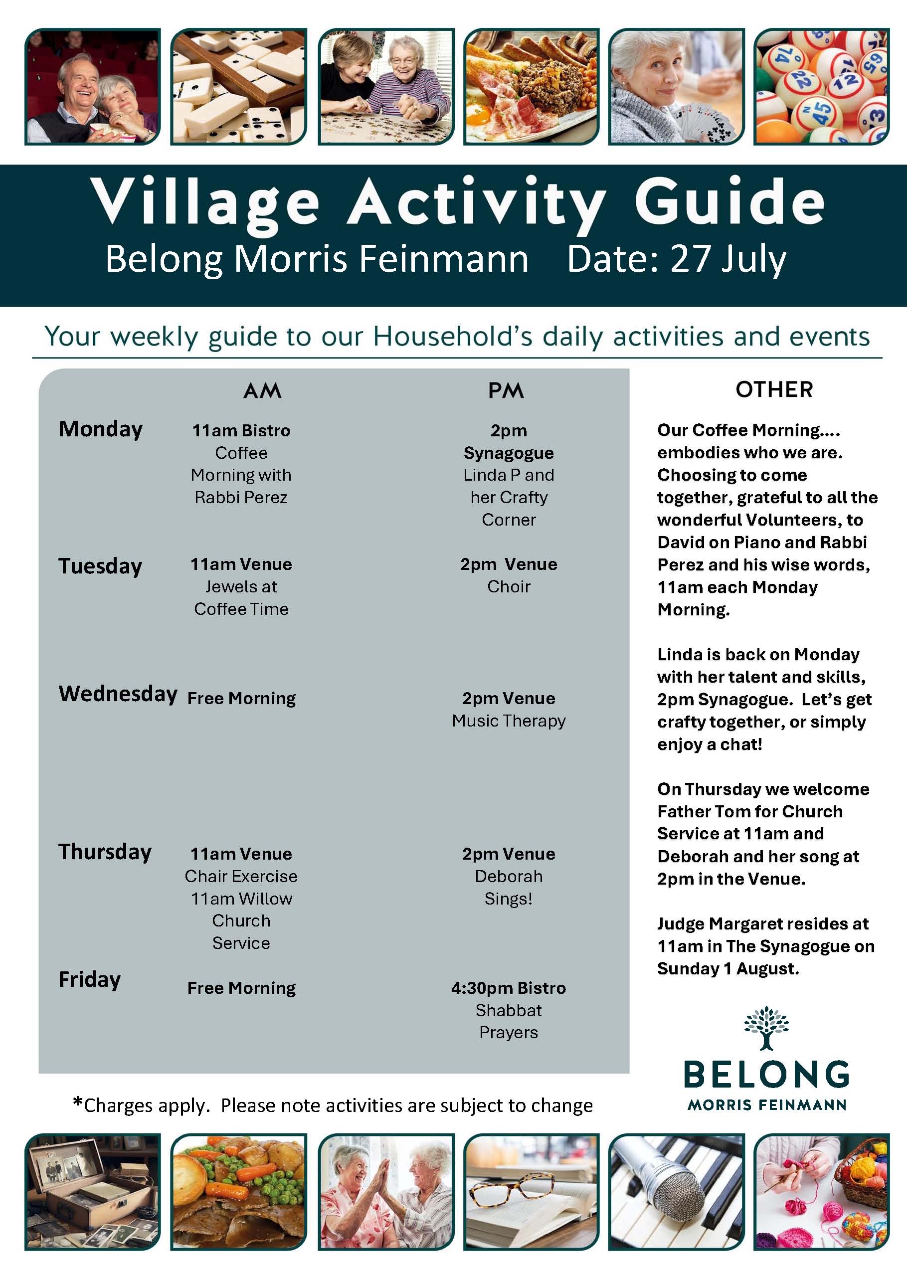 Promo Item - Belong Morris Feinmann, Didsbury - Village Activities 27th July 2026 jpg
