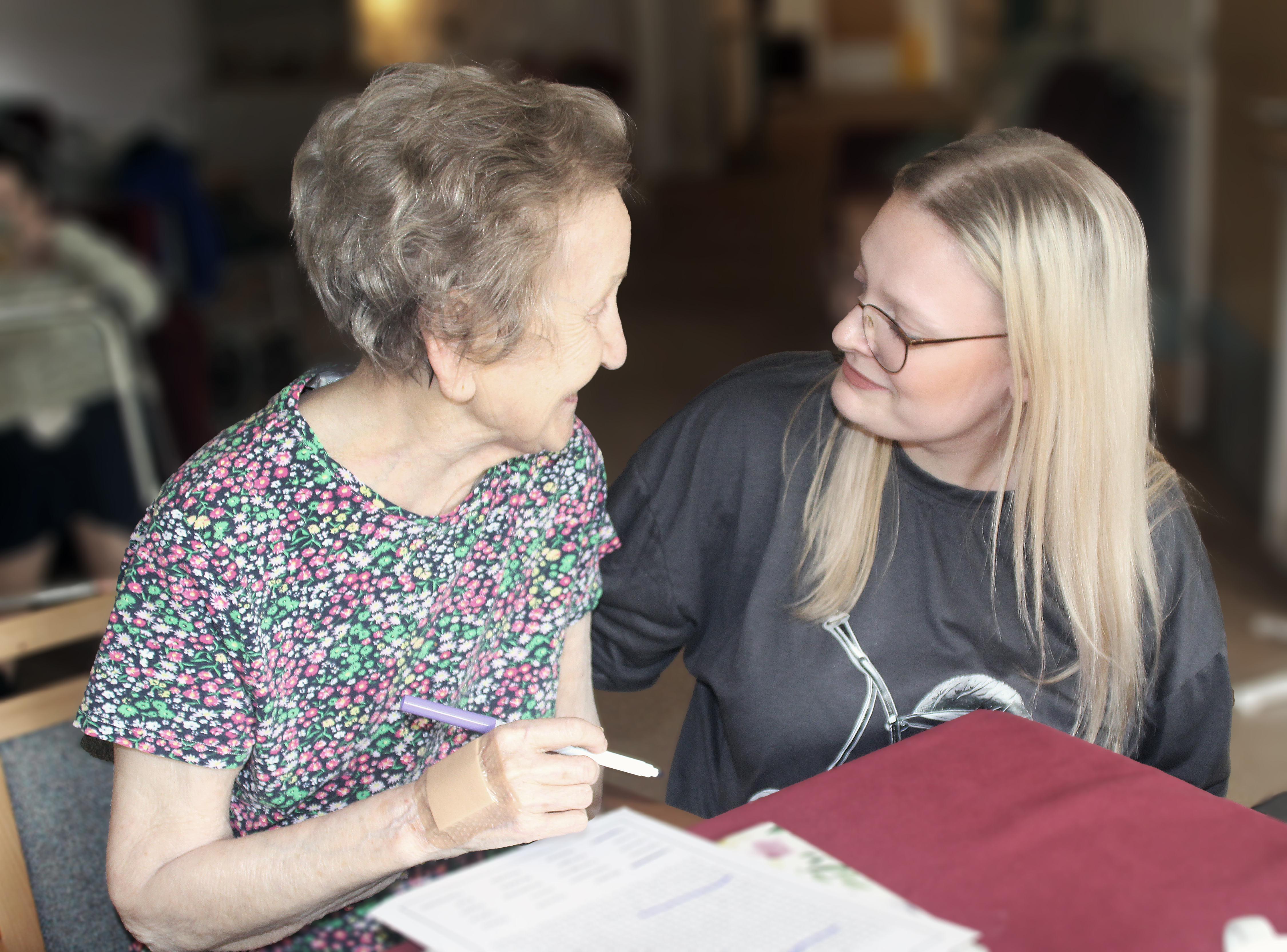 Asset - Belong Crewe - Lady and Carer writing