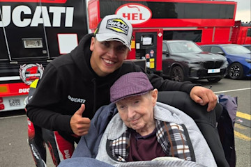 Pictured: 1 - Belong Warrington's Phil meets hero and current British Superbike Championship (BSB) champion, Kyle Ryde.    


