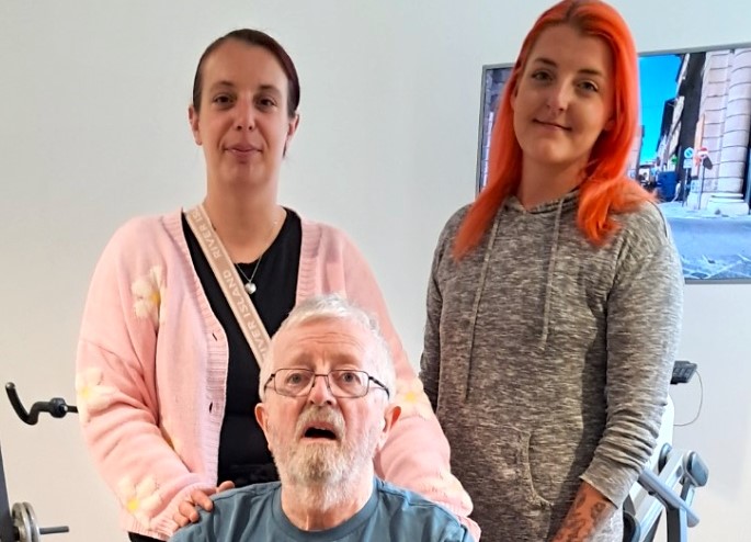1 Francis with Belong Newcastle-under-Lyme's Fay Kendall (support worker) and Taylor Forster (exercise and rehabilitation specialist)