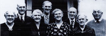 The D’Arcy family are pictured here outside the hall in 1950
